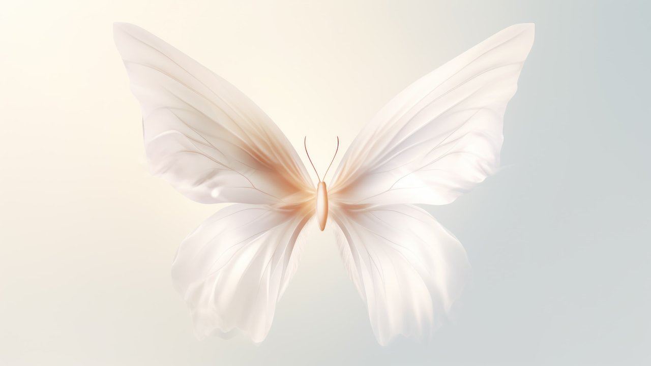 Ethereal White Butterfly 4K Wallpaper