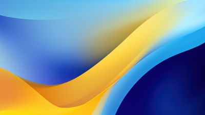 Abstract Blue Yellow Layers 4K Wallpaper