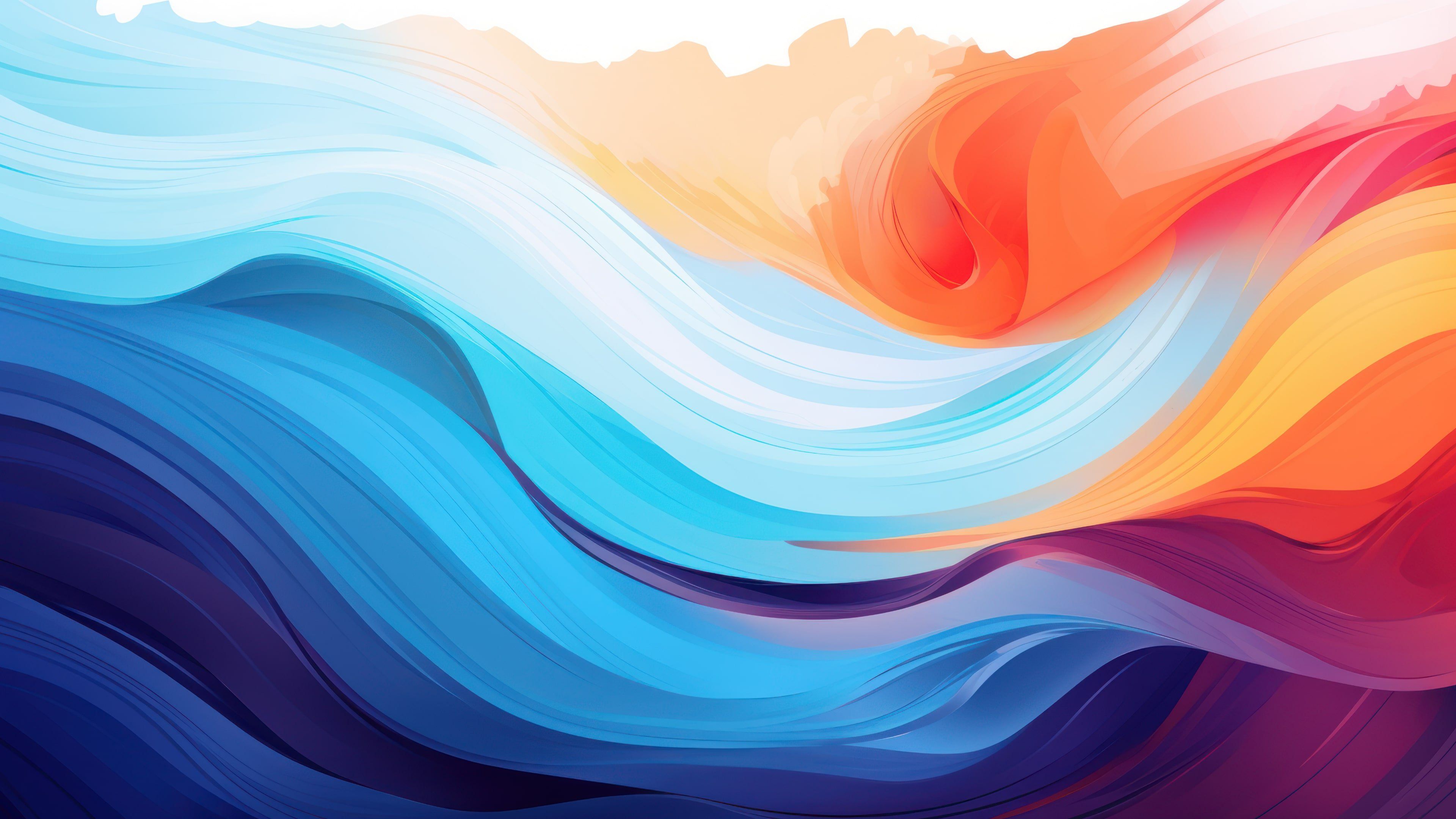 Colorful Wave Layers 4K Wallpaper