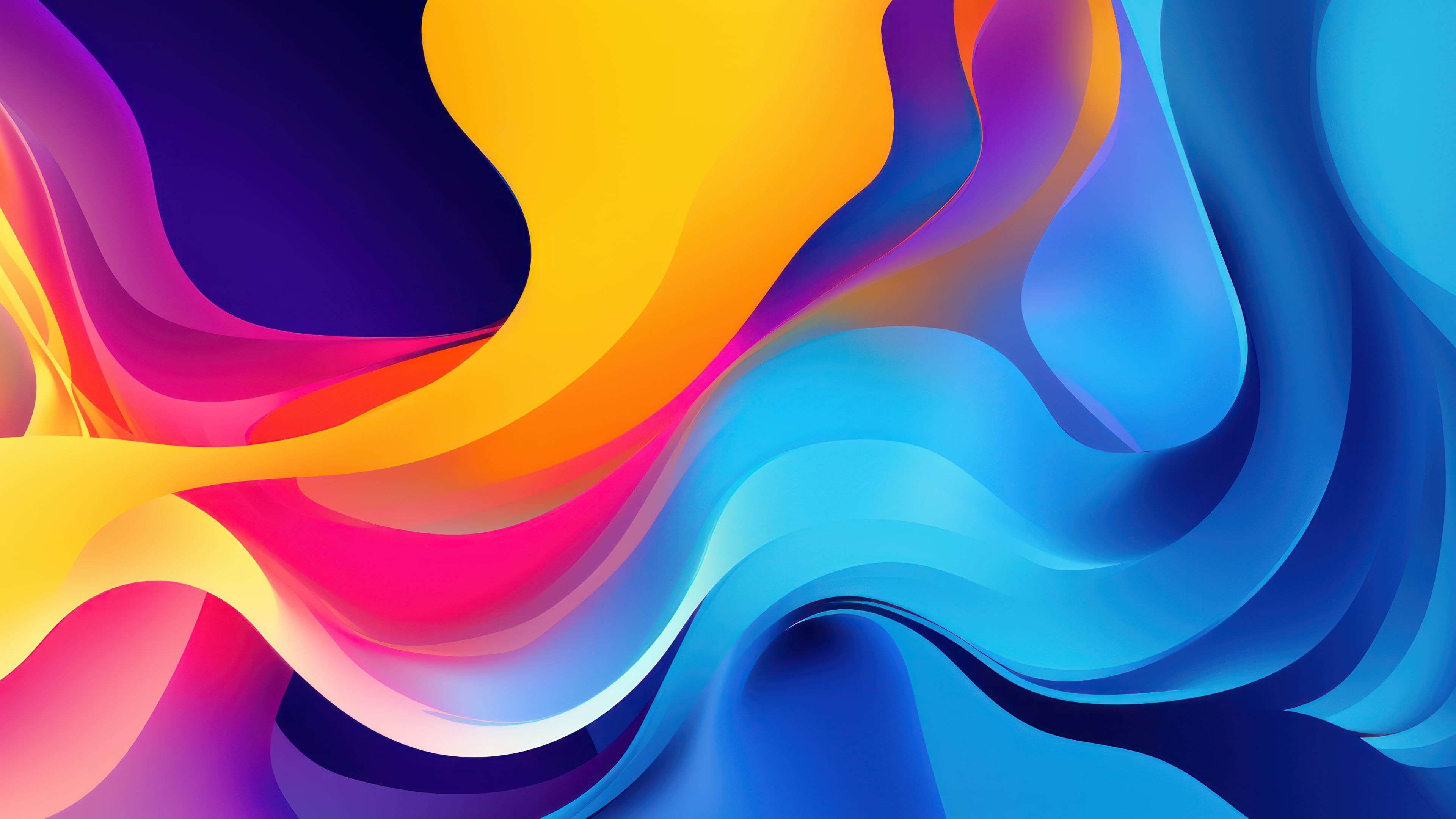 Abstract Colorful Layers Background 4K Wallpaper