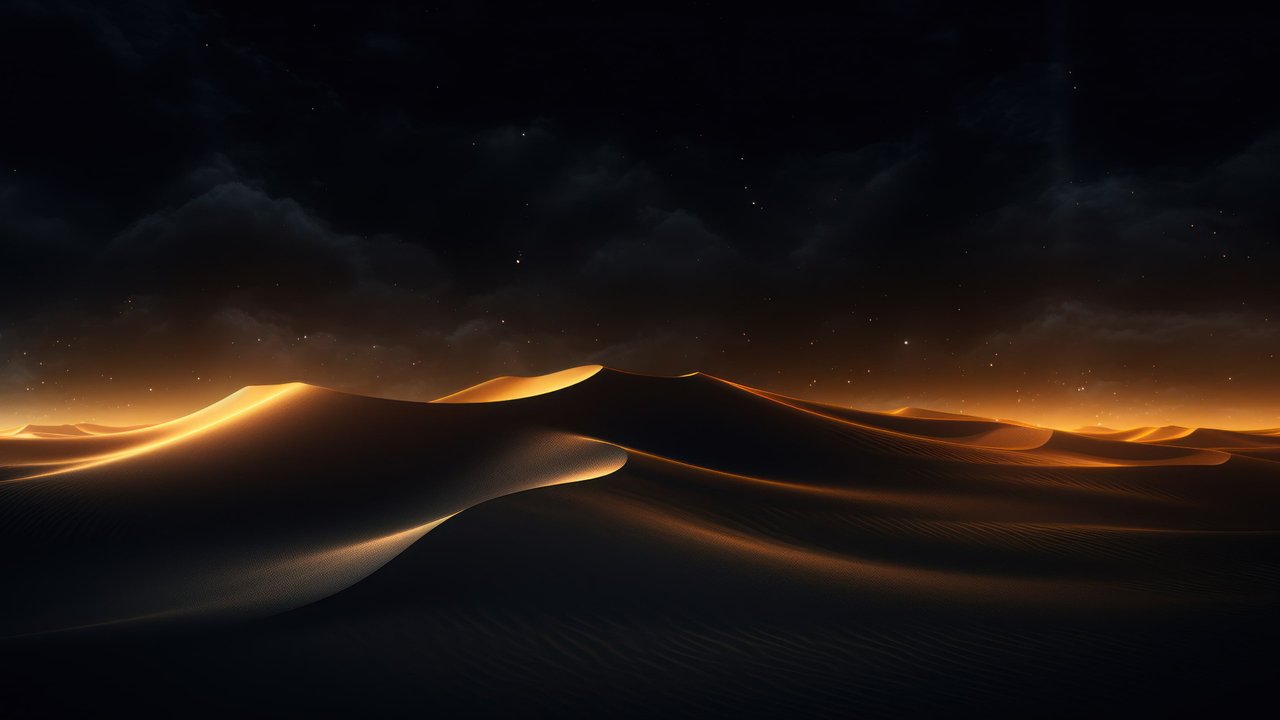 Desert Sand Dunes At Night 4K Wallpaper