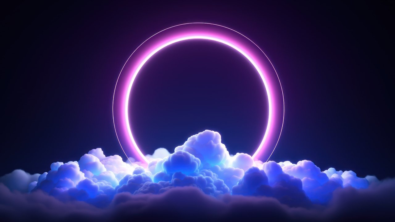 Abstract Cloud In Neon Light 4K Wallpaper