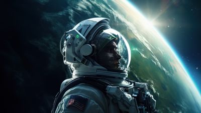 Astronaut Floating Over Earth 4K Wallpaper