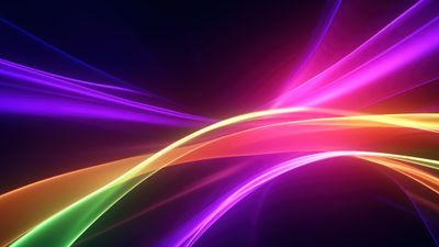 Abstract Glowing Neon Layers 4K Wallpaper