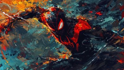 Vibrant Spider Man Painting 4K Wallpaper