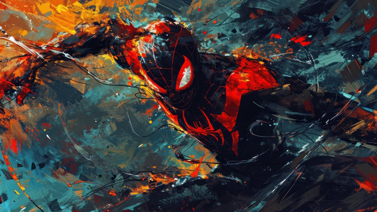 Vibrant Spider Man Painting 4K Wallpaper
