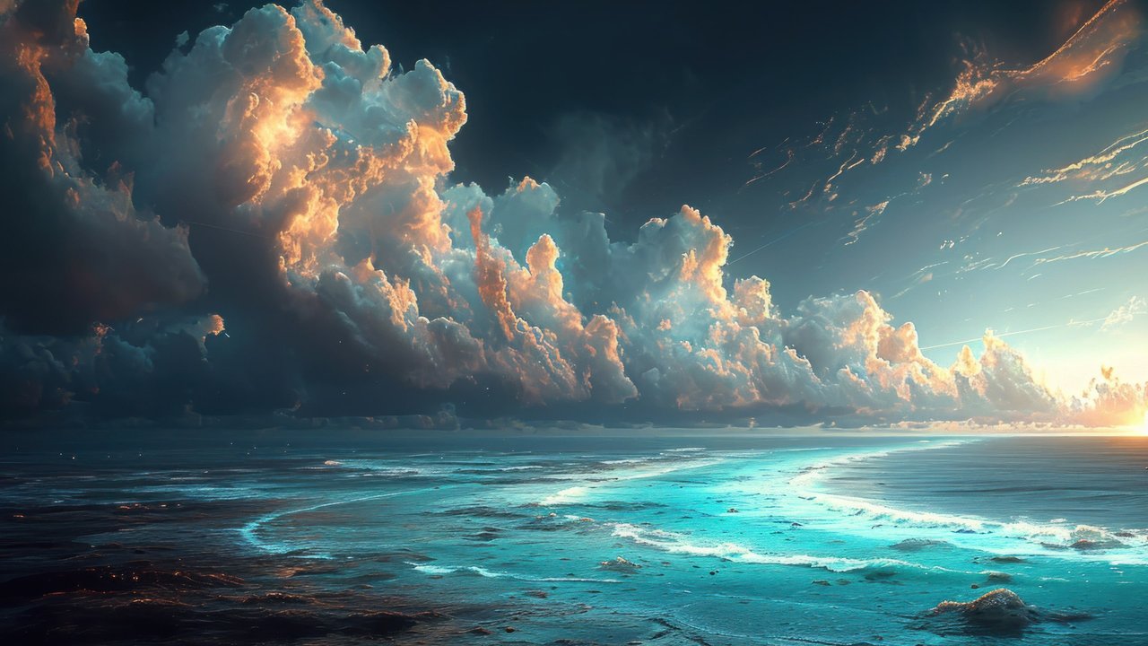 Sea Meets Sky Atmospheric Wide Angle 4K Wallpaper