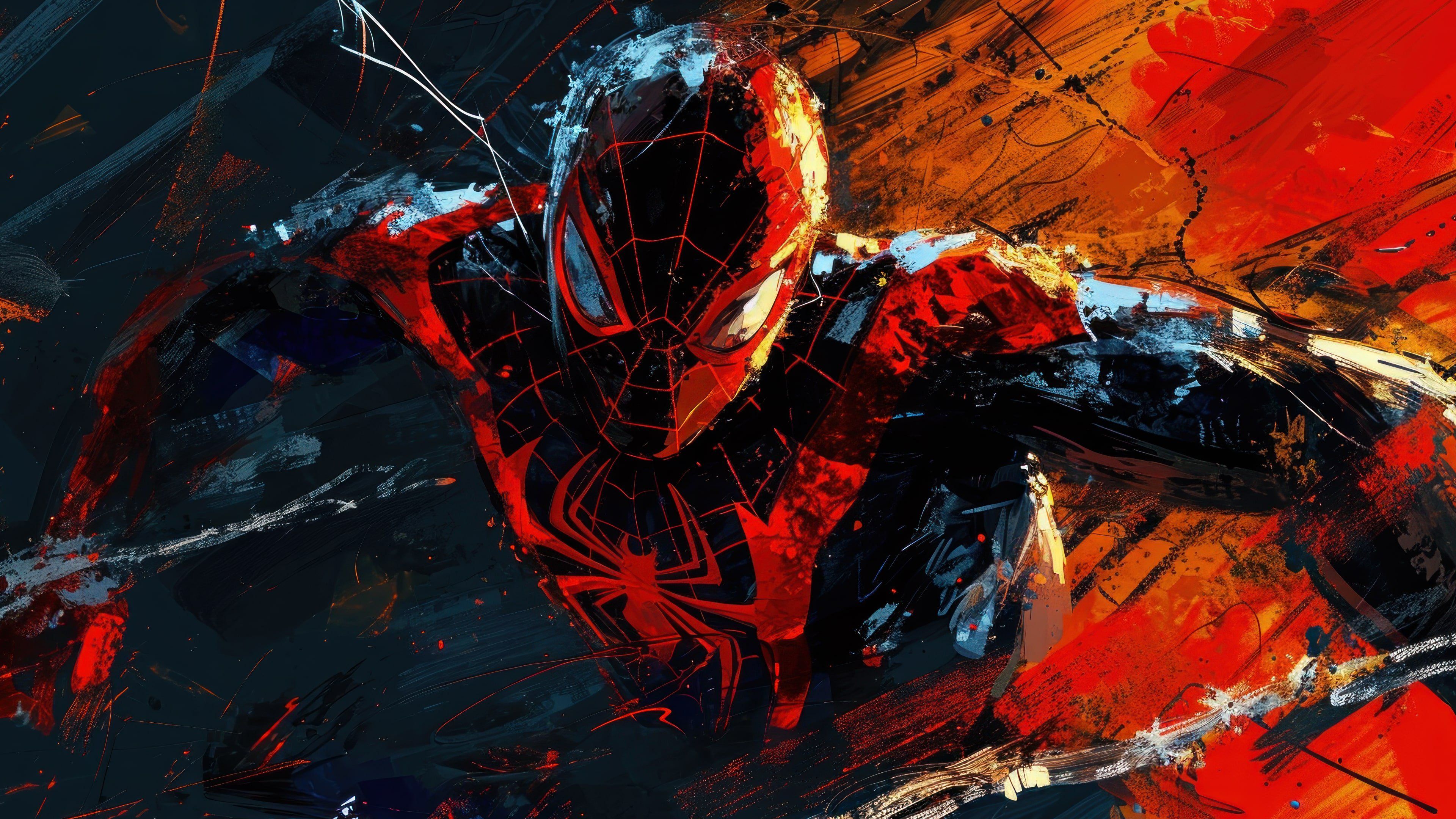 Dynamic Spider Man Painting 4K Wallpaper