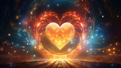 Shiny Gold Heart 4K Wallpaper