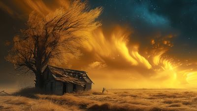 Yellow Abandoned House 4K Wallpaper