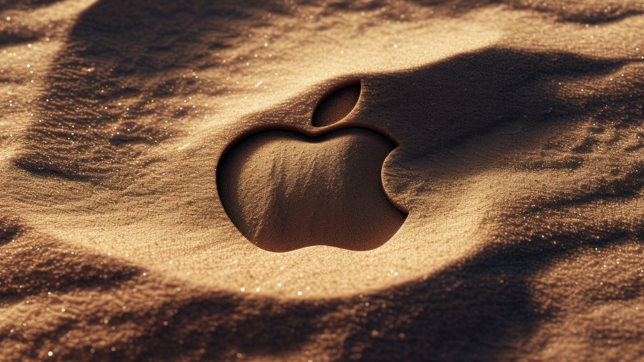 Sand Apple Logo 4K Wallpaper