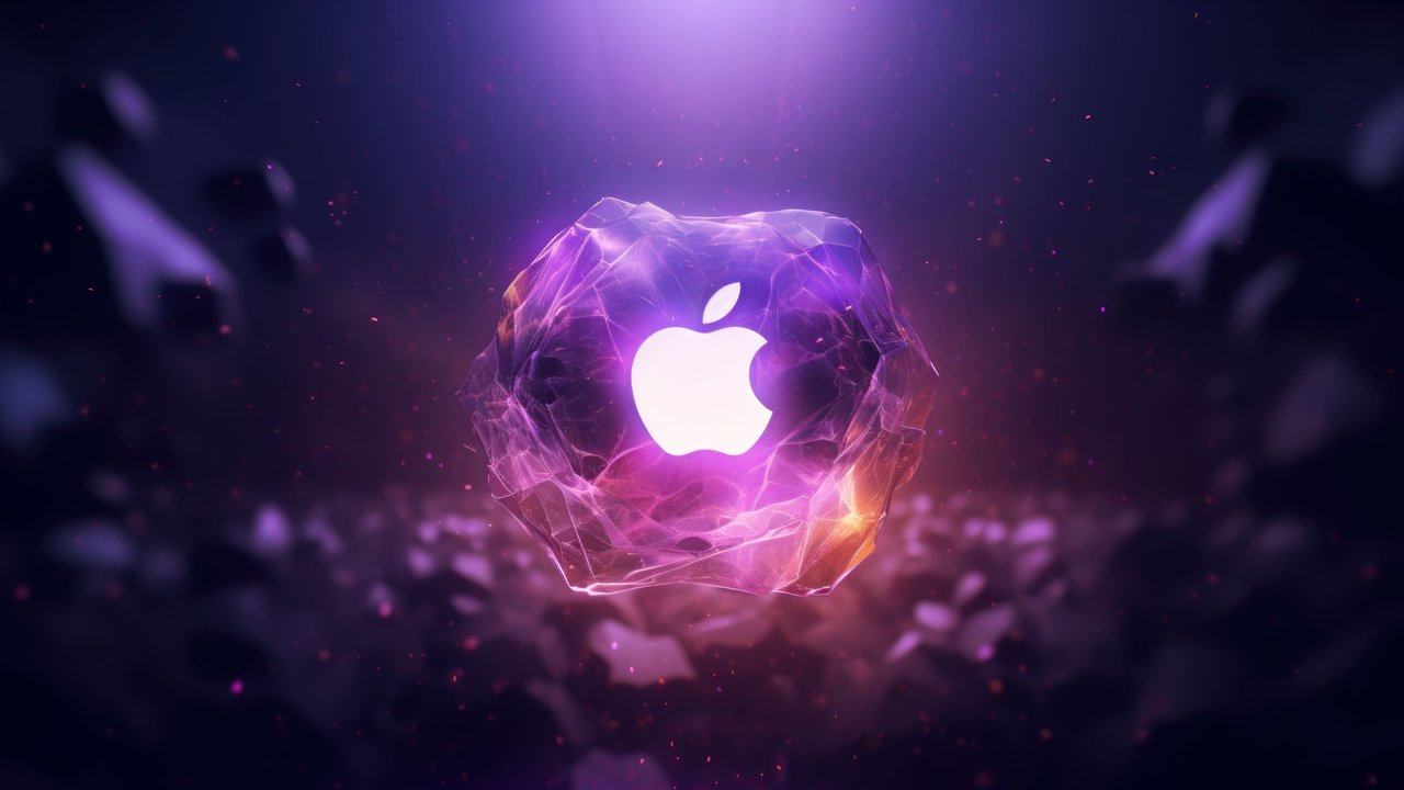 Purple Glass Apple Logo 4K Wallpaper
