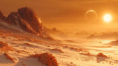 Orange Alien Scenery 4K Wallpaper