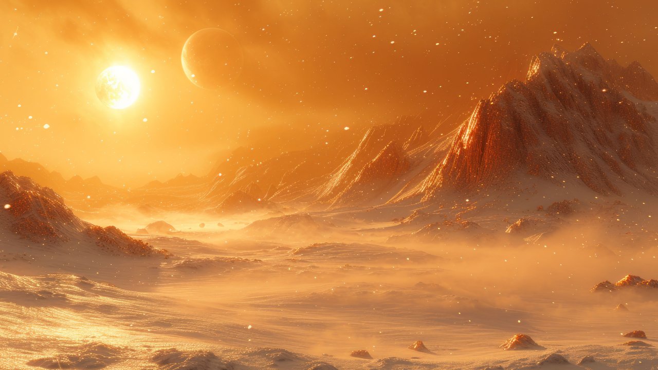Orange Alien Landscape 4K Wallpaper