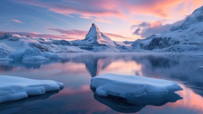 Frozen Chunks Of Iceberg 4K Wallpaper