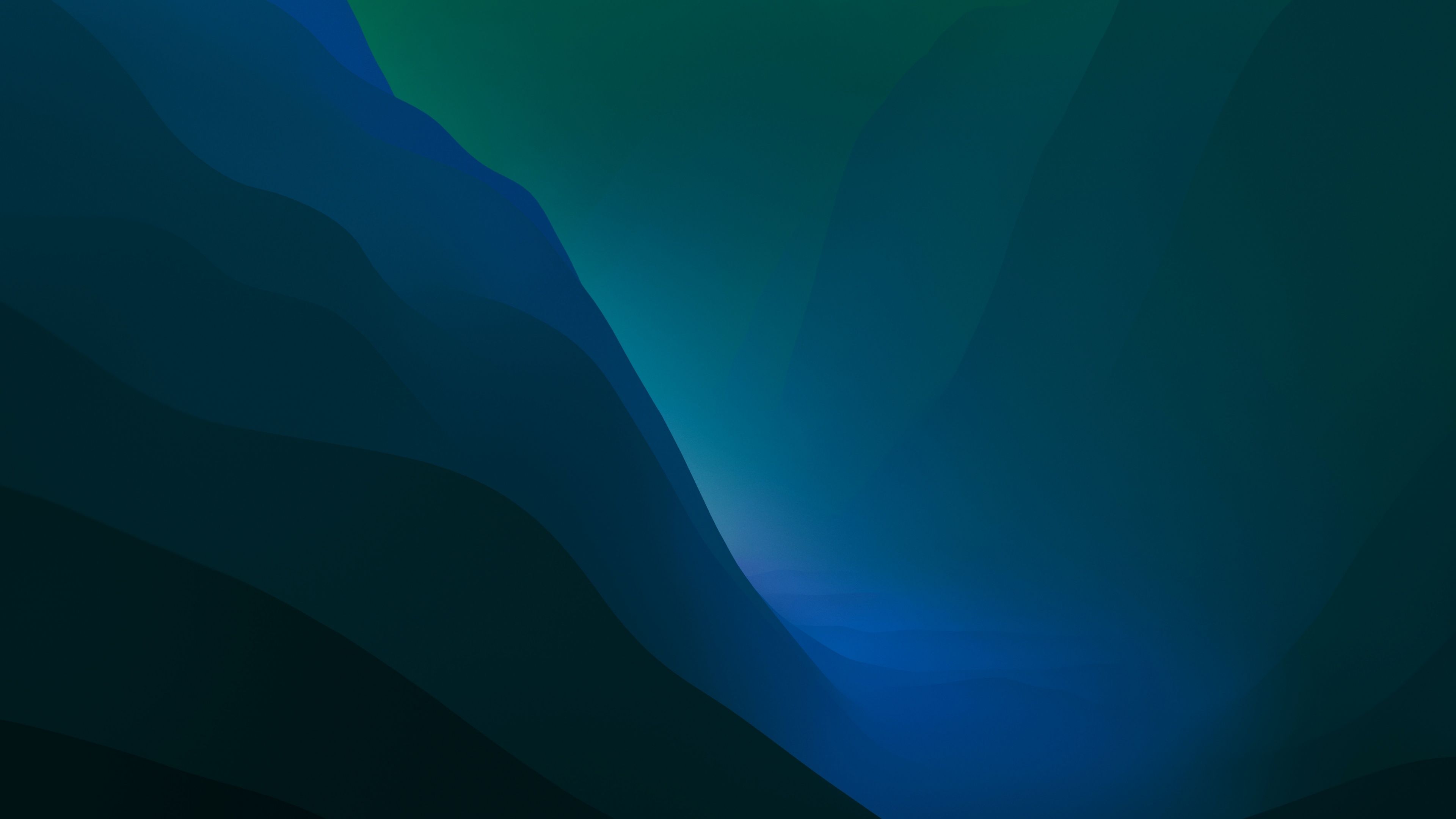 macOS Monterey Dark Green 4K Wallpaper
