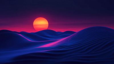 Surreal Desert Sunset 4K Wallpaper