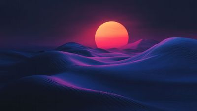 Desert Twilight Landscape 4K Wallpaper