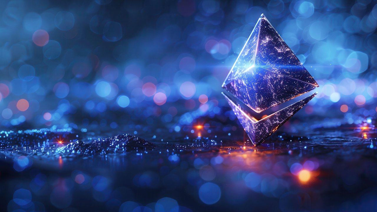 Vibrant Blue Ethereum Coin 4K Wallpaper