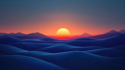 Colorful Sunset Over Dunes 4K Wallpaper