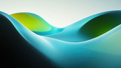 Abstract Frosted Green Glass Waves 4K Wallpaper