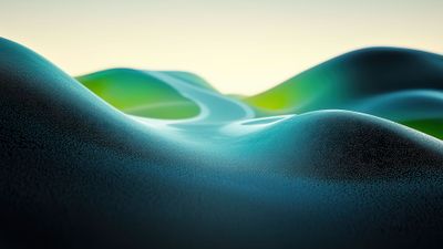 Serene Green Gradient Waves 4K Wallpaper