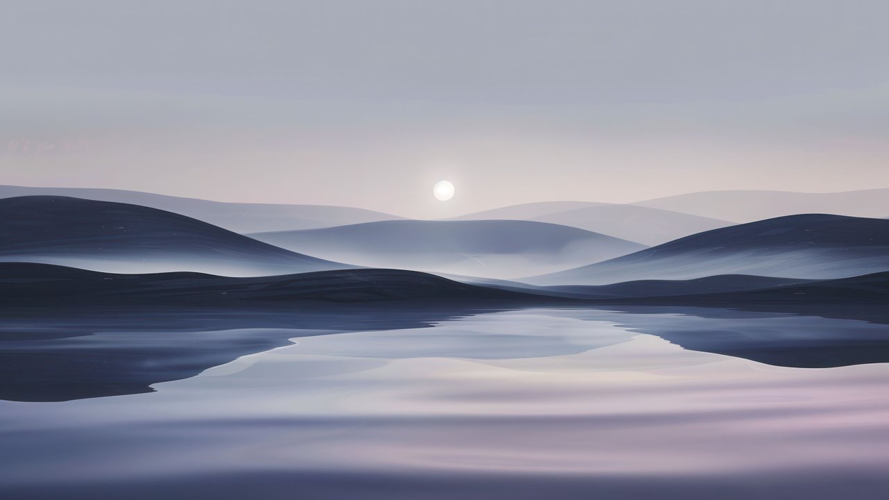 Tranquil Landscape At Dawn 4K Wallpaper