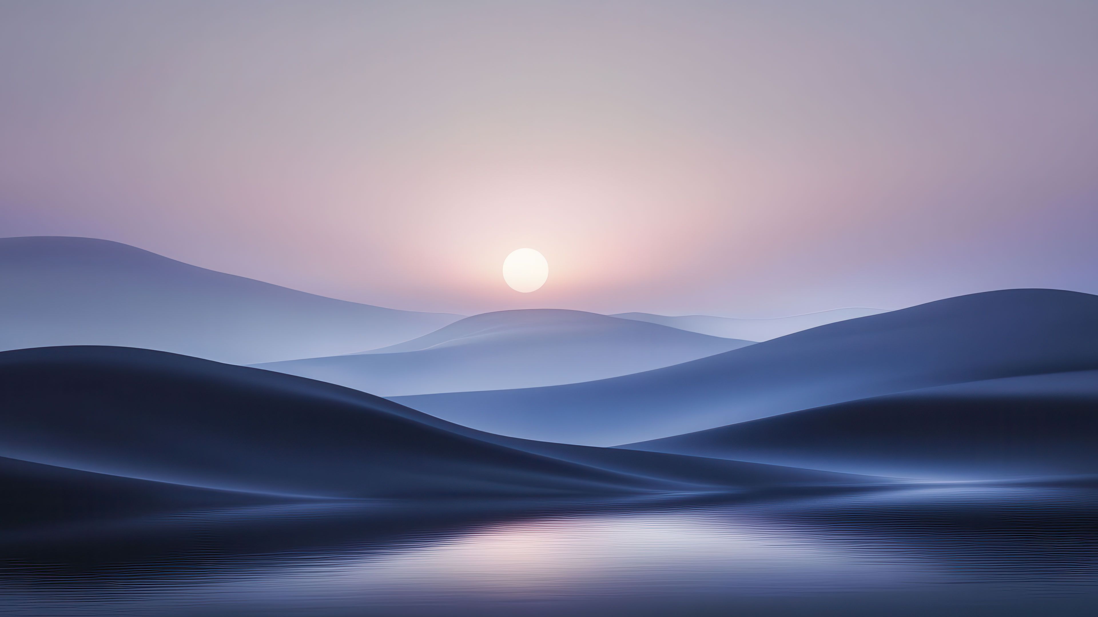 Gentle Sunrise Over Tranquil Waters 4K Wallpaper
