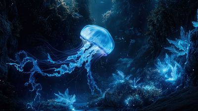 Dreamy Underwater Jellyfish 4K Wallpaper