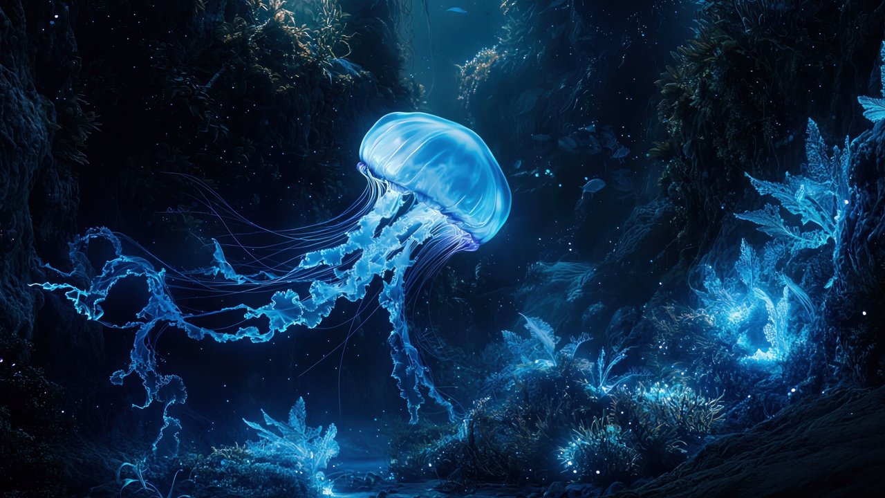 Dreamy Underwater Jellyfish 4K Wallpaper