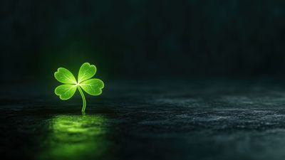Glowing Four Leaf Clover 4K Wallpaper
