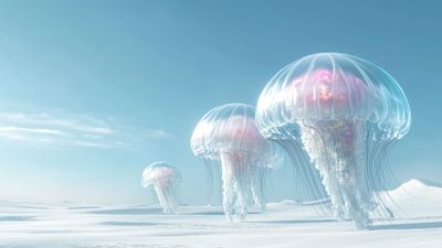 Giant White Jellyfish 4K Wallpaper