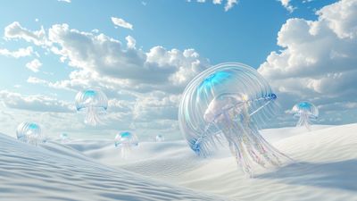 Dreamy Transparent Jellyfish 4K Wallpaper