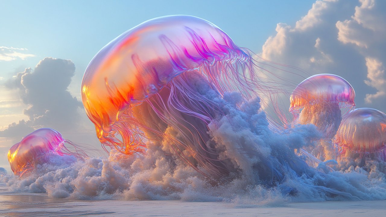 Giant Colorful Jellyfish 4K Wallpaper