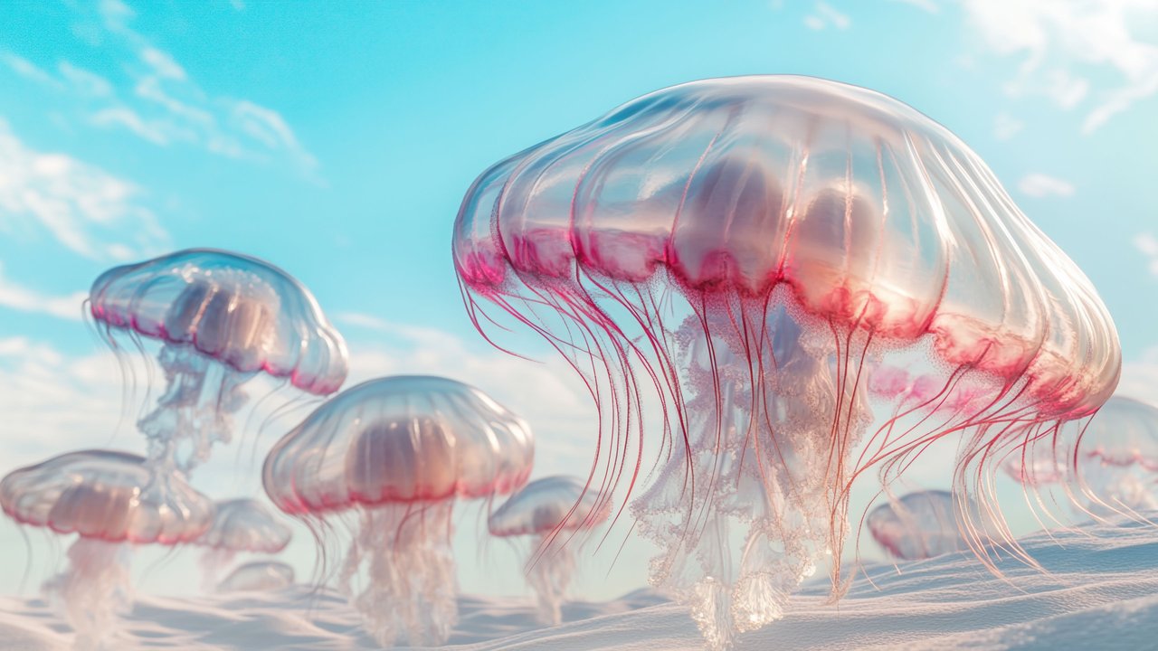 Floating Giant Jellyfish 4K Wallpaper