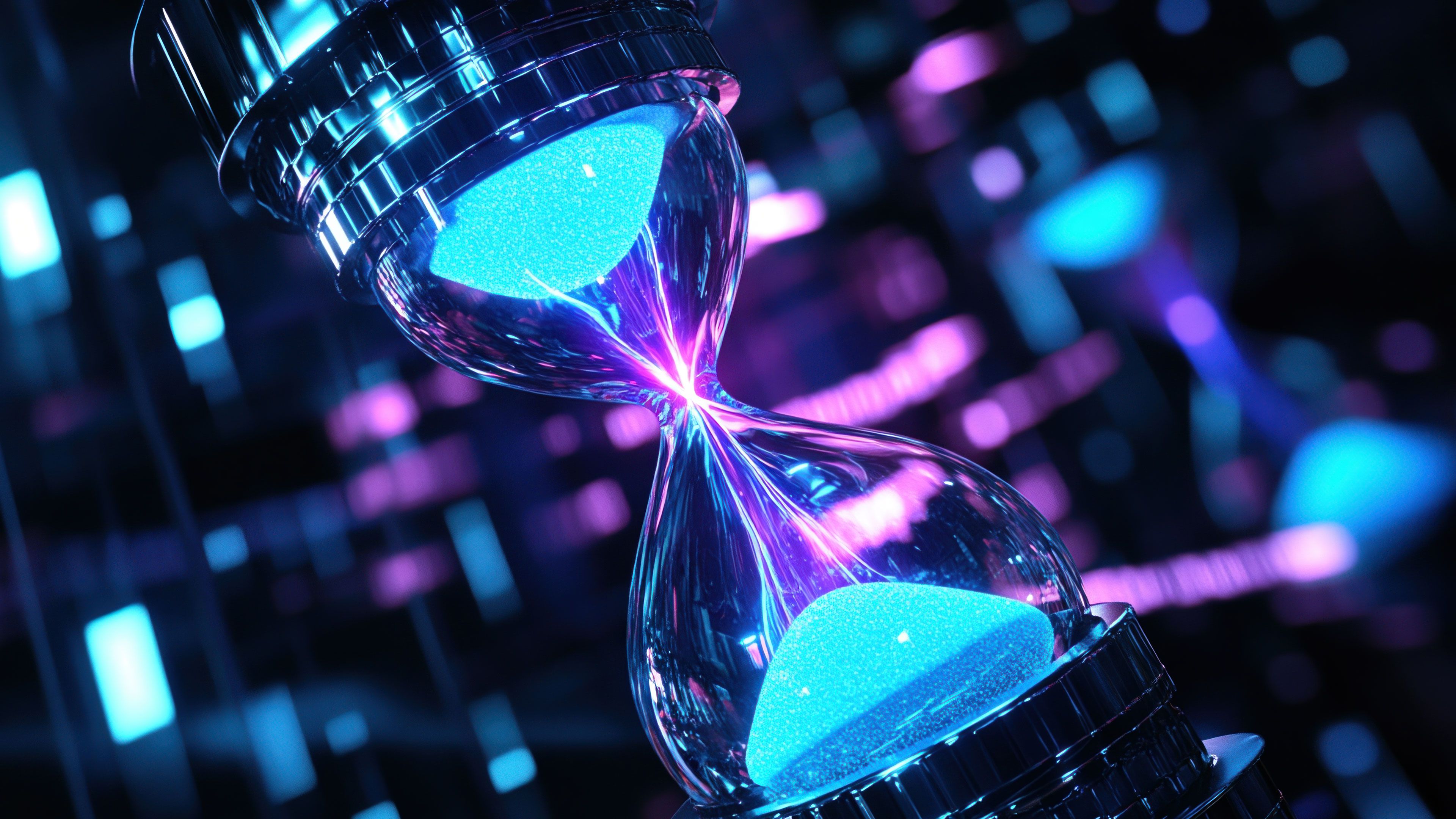Futuristic Hour Glass 4K Wallpaper