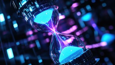 Futuristic Hour Glass 4K Wallpaper