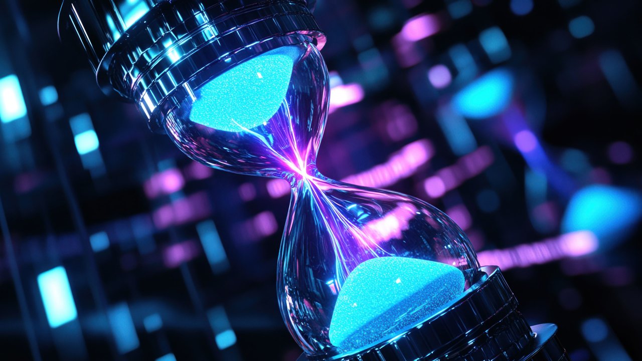 Futuristic Hour Glass 4K Wallpaper