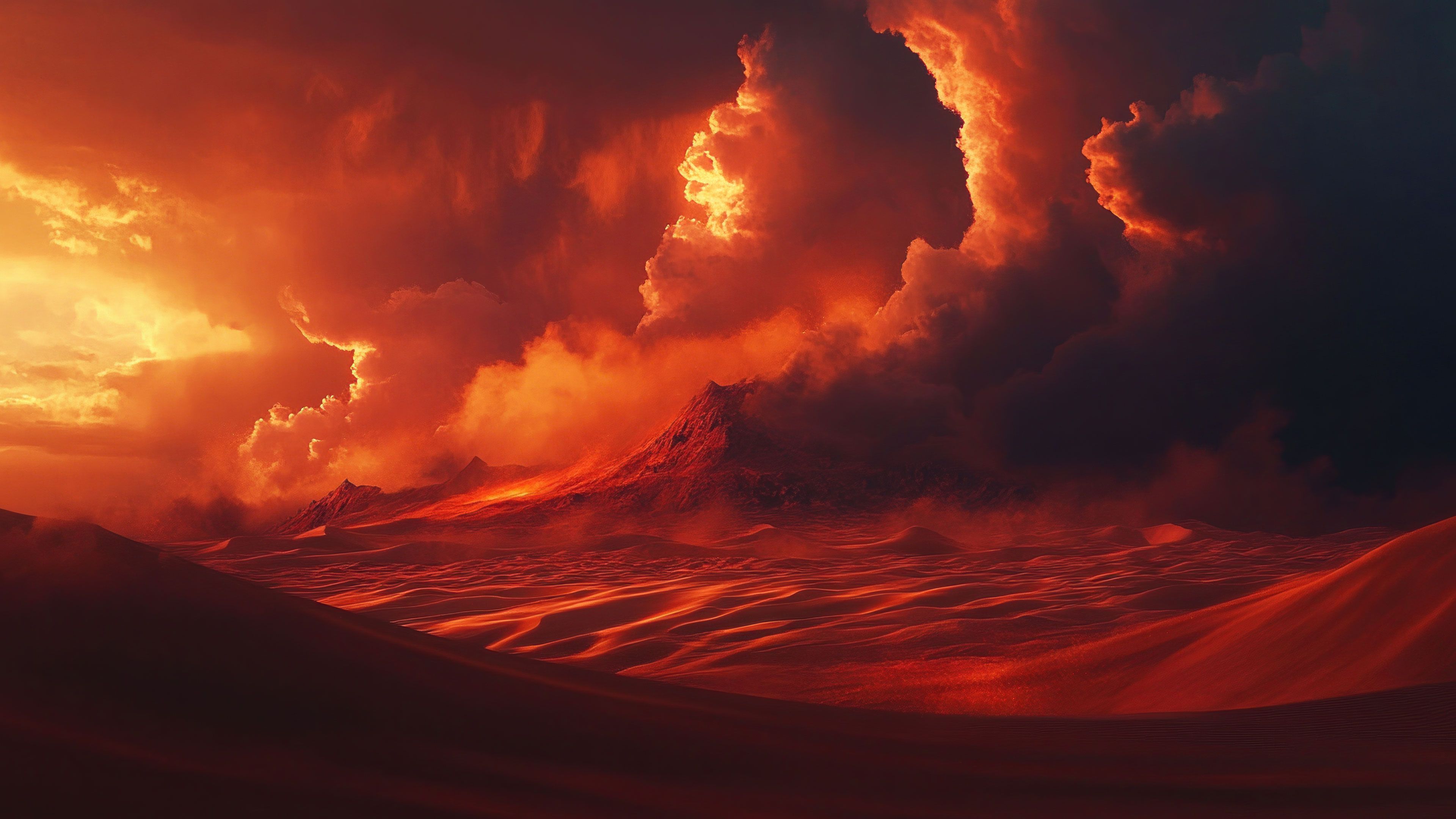 Tempest Over Sand Dunes 4K Wallpaper