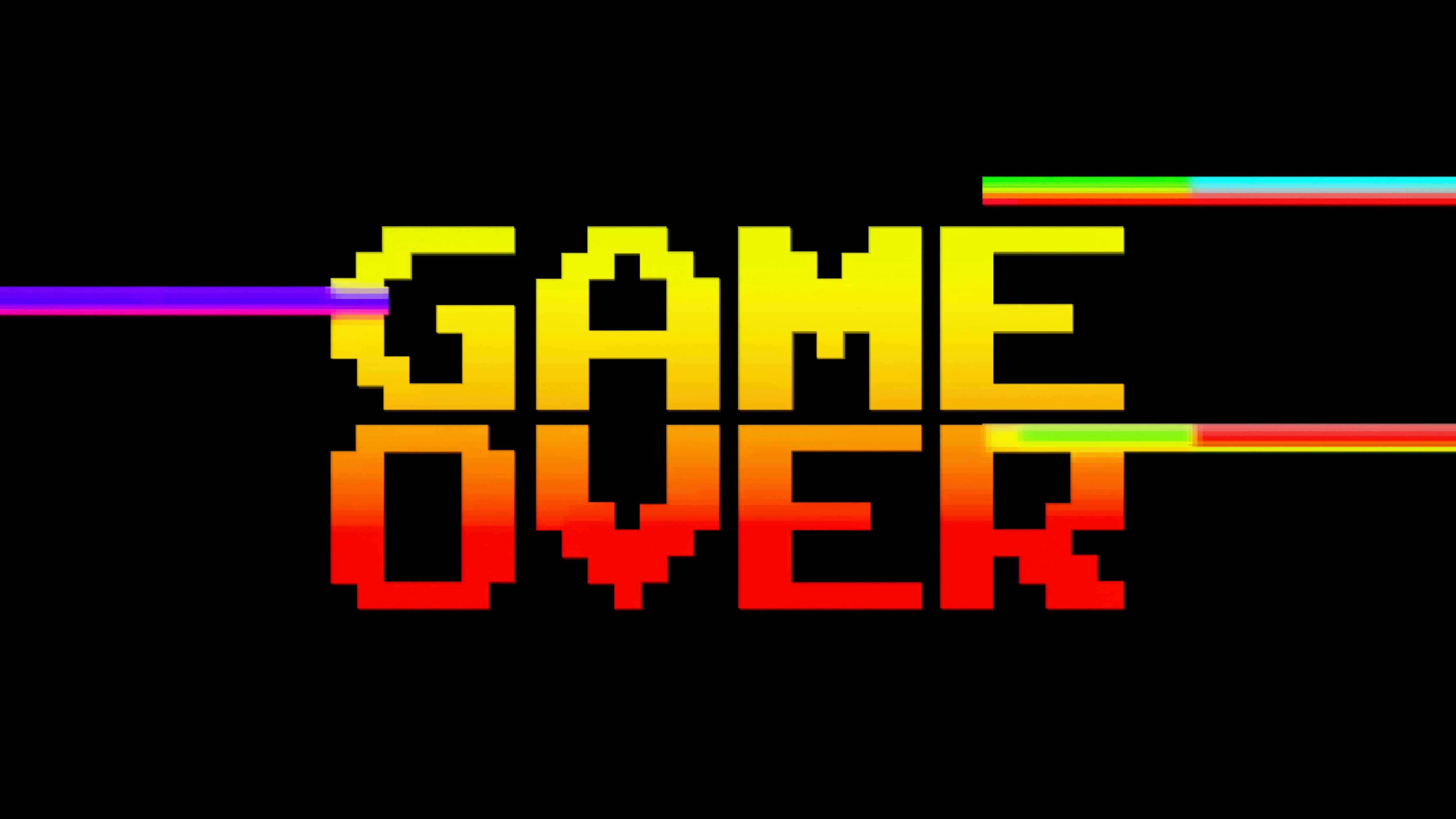 Pixelated Game Over Glitch Digital Art Wallpaper