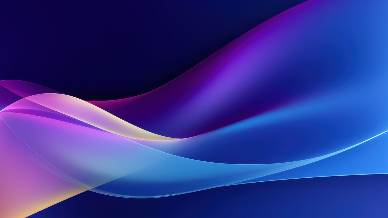 Abstract Blue Purple Wave Digital Art Wallpaper