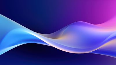 Abstract Blue Purple Wave Gradient Digital Art Wallpaper