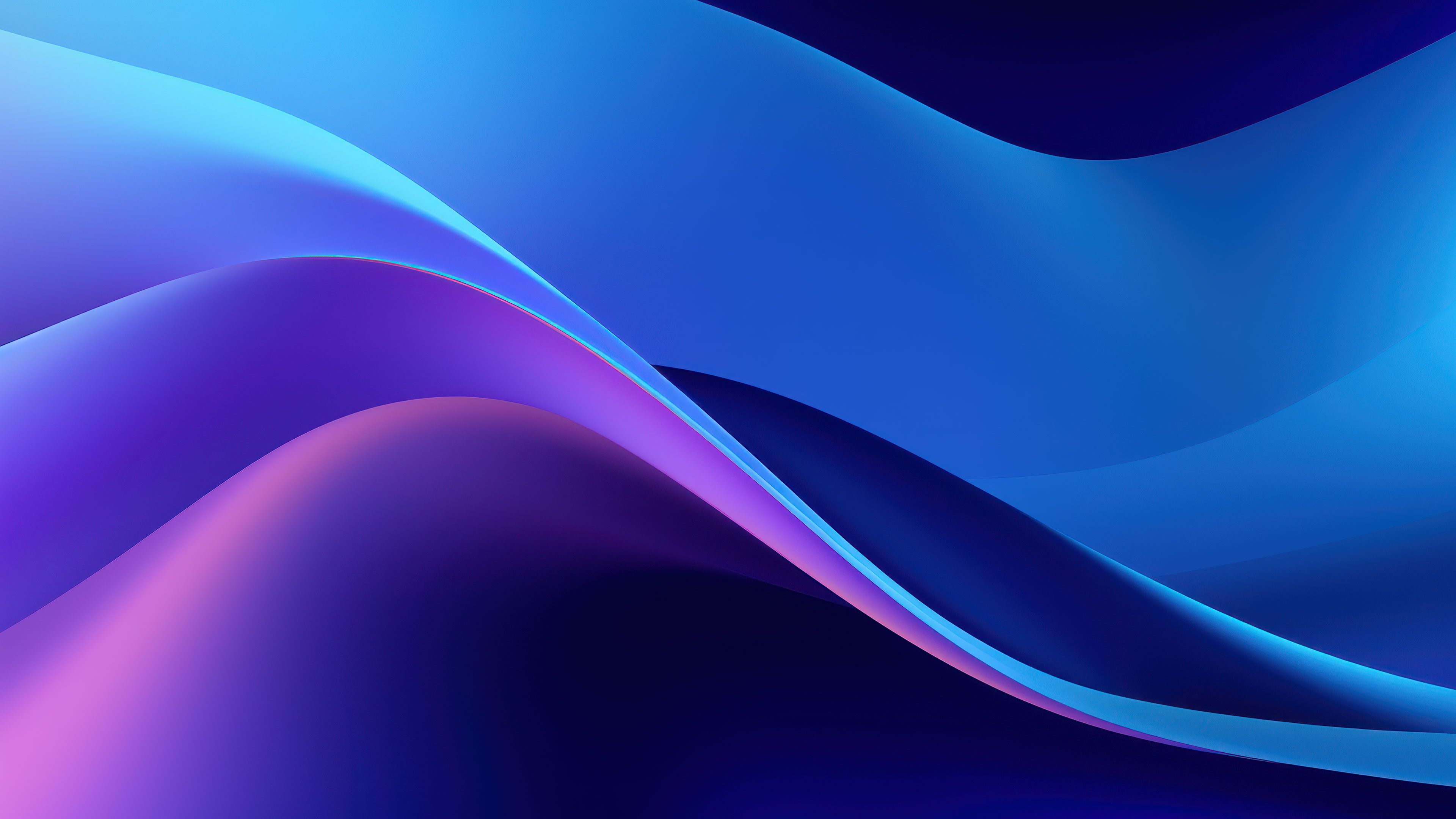 Abstract Blue Purple Pink Digital Art Waves Wallpaper