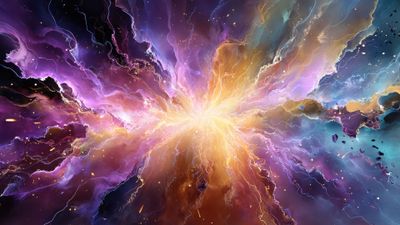 Abstract Cosmic Energy Explosion Wallpaper