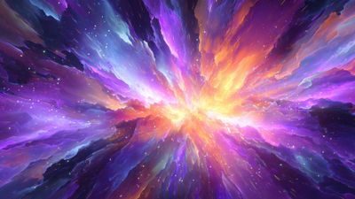 Abstract Cosmic Nebula Explosion Wallpaper