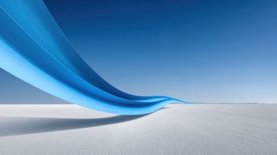 Blue Ribbon Curve Digital Art Over White Landscape