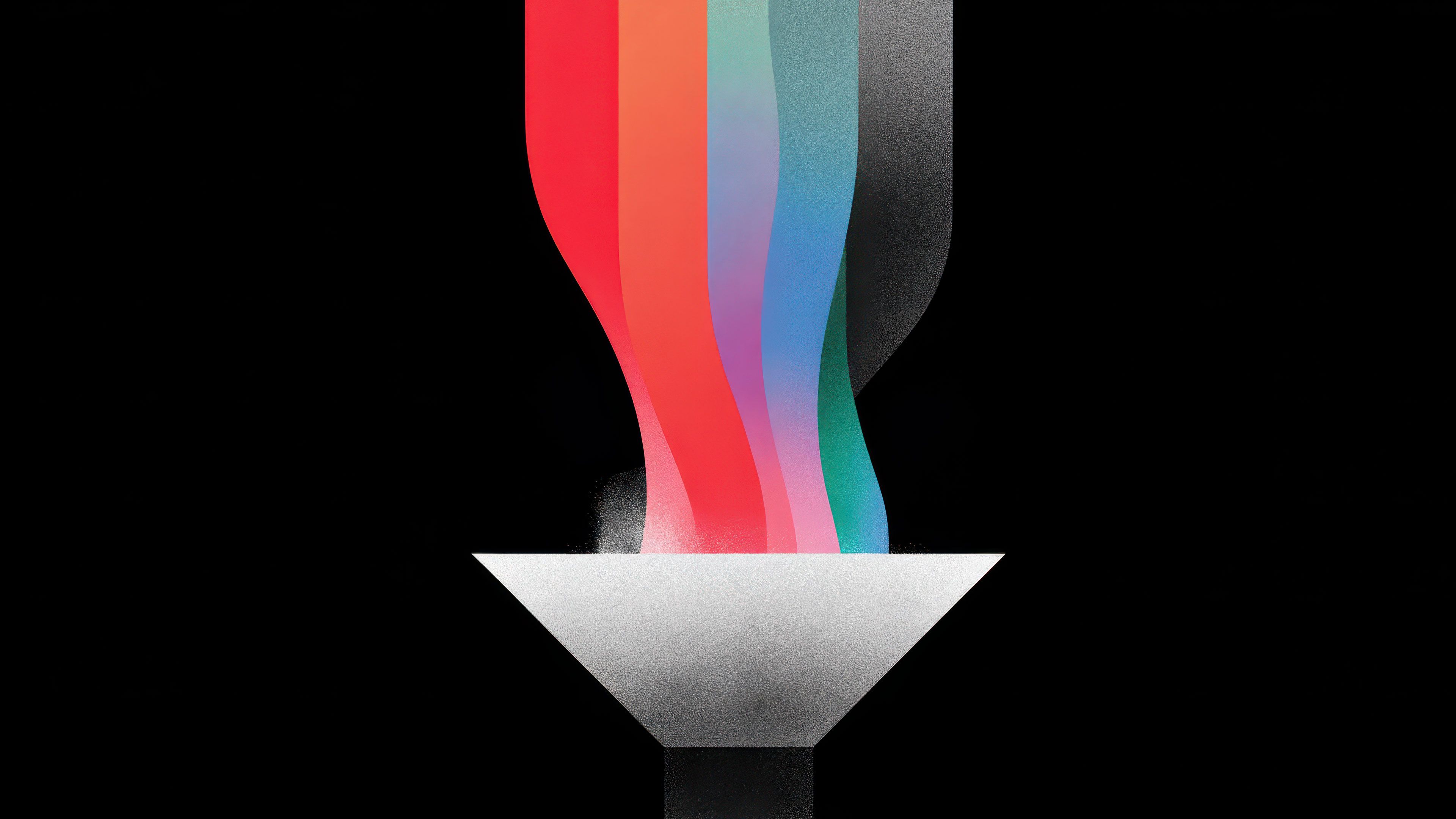 Digital Art: Abstract Colorful Funnel On Black Background