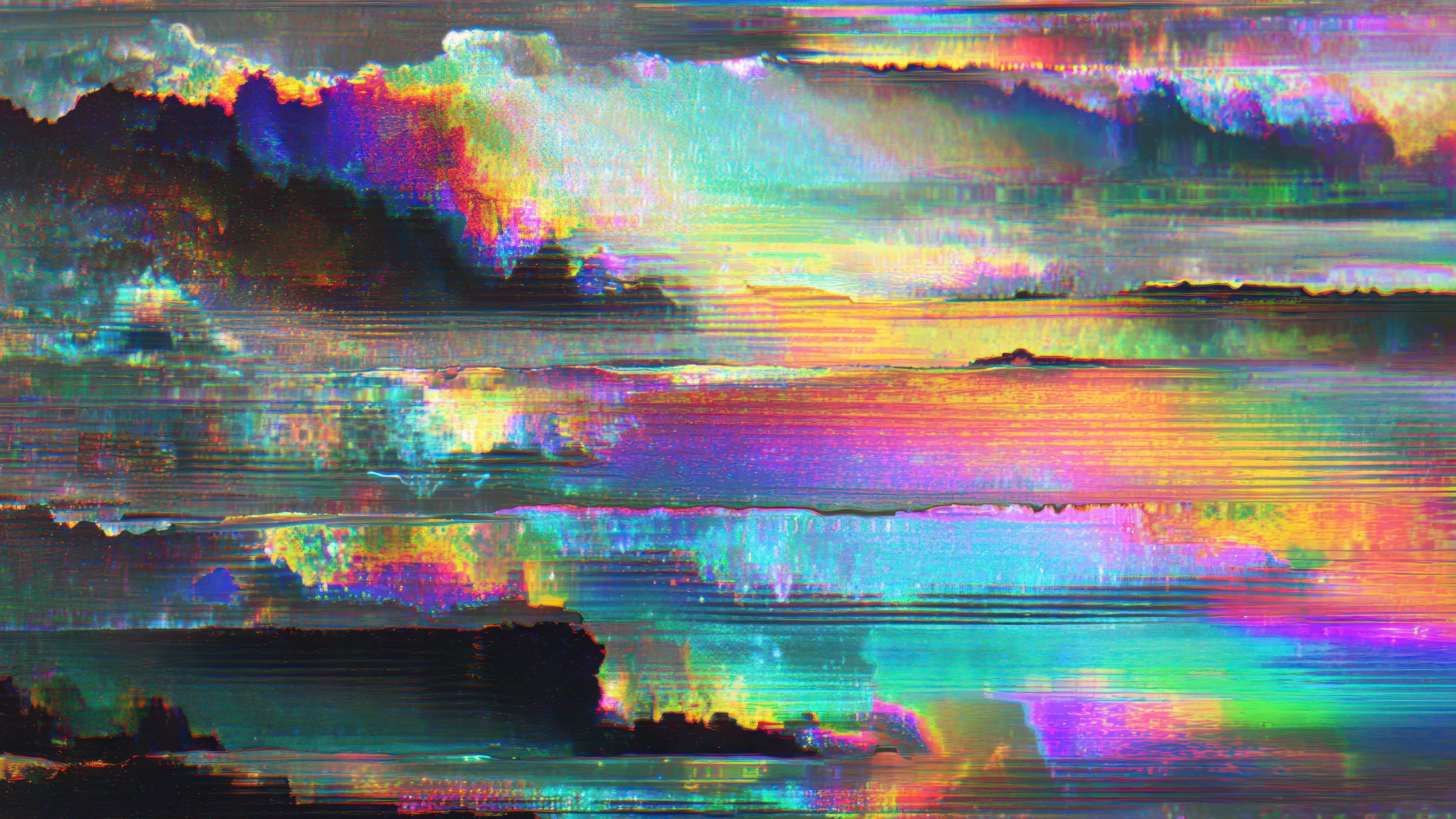 Colorful Glitch Abstract Digital Art Wallpaper