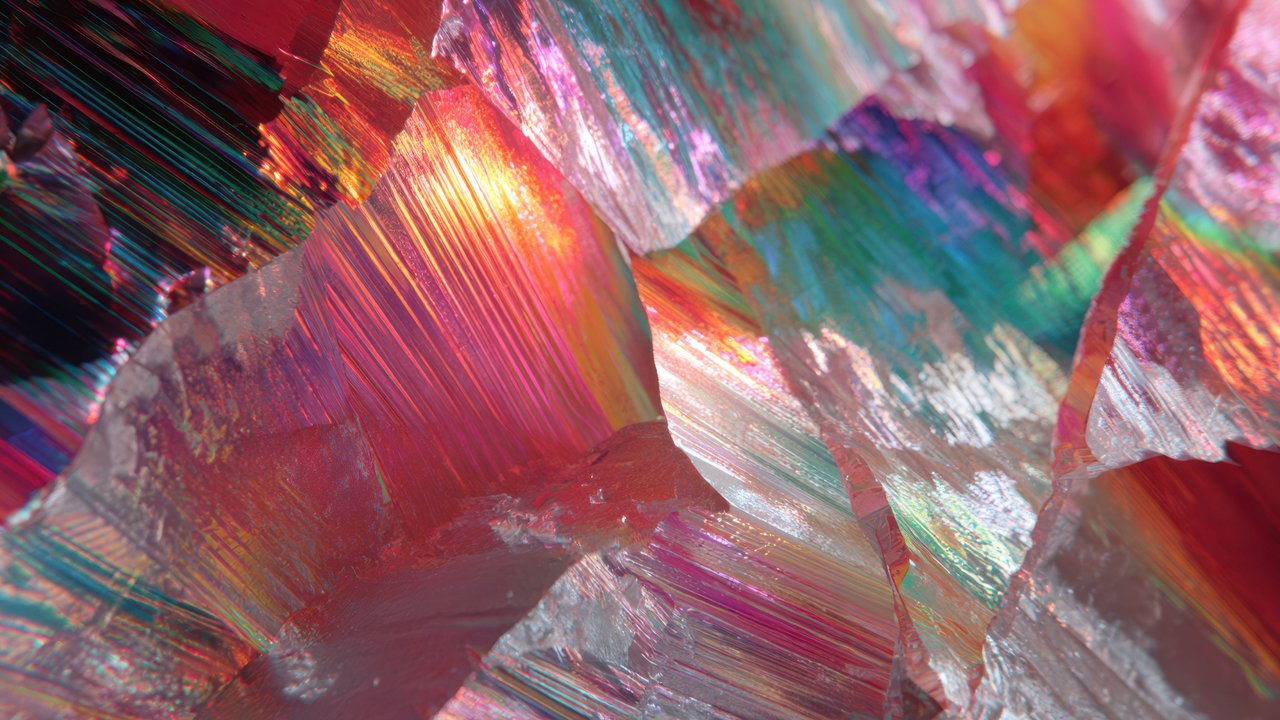 Iridescent Abstract Crystal Digital Art Wallpaper