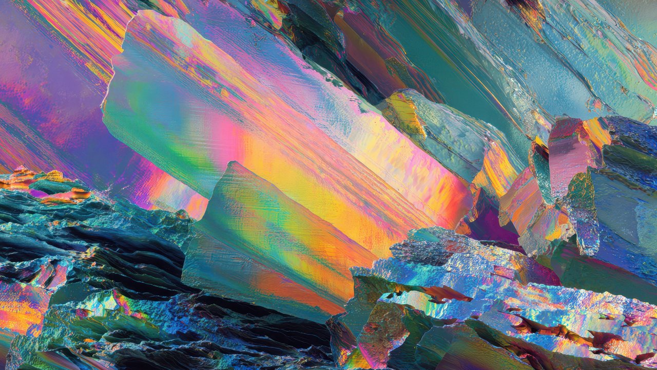 Rainbow Iridescent Crystal Digital Art Wallpaper